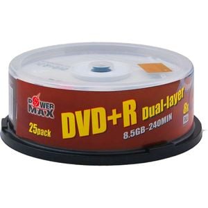 اقراص باور ماكس 25 قطعة DVD+R/DL/8X/25/CAKE BOX