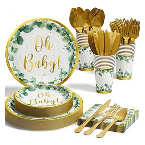  Patelai Party Dinnerware Set - 140 Pieces - Sage Green 