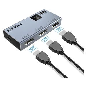  Promate MediaSwitch 2T - Dual 2×1 HDMI Switch 8K with Touch Control - 120Hz 
