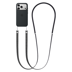 Apple - Mobile  Silicone Cover For iPhone 17 Pro with MagSafe With Black Crossbody - Pure Back - Black 