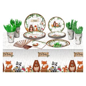  Patelai Woodland Party Supplies Set, 170 Pieces - Multi color 