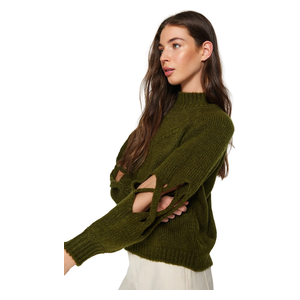 كنزة نسائي قبة عالية ترينديول ميلا - خاكي