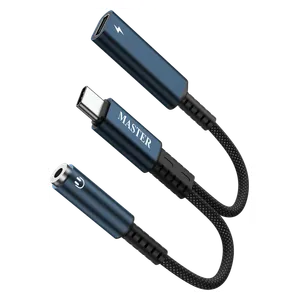  Master Braided 2-in-1 - USB-C to Aux Audio Adapter - Black 