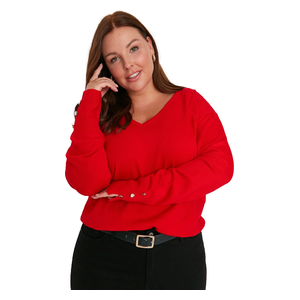 Trendyol Curve Women's Blouse Long Sleeve - Red