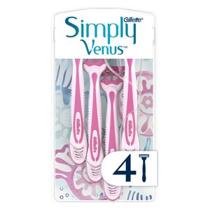 Simply Venus 3 Smooth Shaving Razors 4 PCS