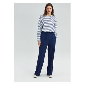  بنطلون كريب مضلع - أزرق Navy / 36 