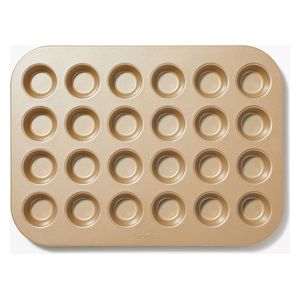  صينية كب كيك ميني فيغمِنت - 24 فتحة - ستيل مطلي بالألومنيوم غير لاصقة - 24cups - ذهبي 