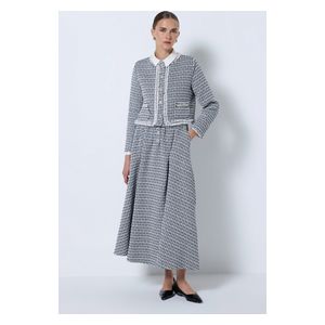 طقم سترة وتنورة تويد - أسود / 36