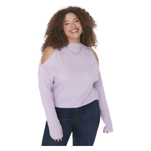 Trendyol Curve Cut Out Detailed Knit Sweater - Lilac