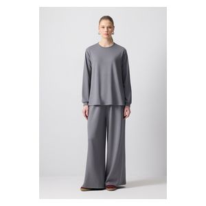 مجموعة حياكة أساسية - رمادي / L