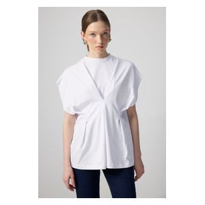 DORT DETAILED SHORT SLEEVE T-SHIRT - White / L