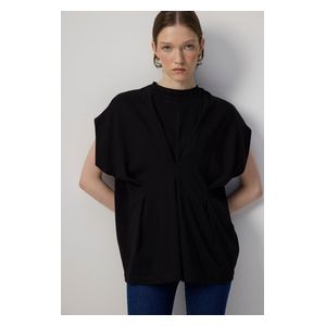 DORT DETAILED SHORT SLEEVE T-SHIRT - Black / L