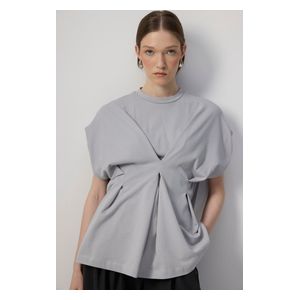 DORT DETAILED SHORT SLEEVE T-SHIRT - Grey / L