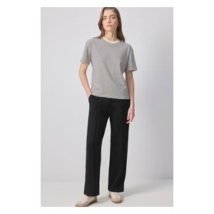 STRIPED BASIC T-SHIRT - Beige / S