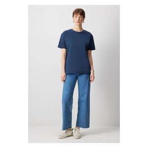 تي شيرت أساسي بكم قصير - أزرق navy / L