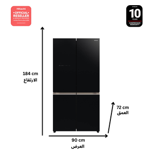  Hitachi R-WB720VUQ0-GBK - 26 Ft - French Door Refrigerator - Black 
