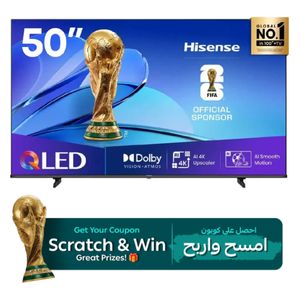  شاشة هايسنس - 50 انش - 4K - UHD - ترقية بالذكاء الاصطناعي - 60 هيرتز - دولبي فيجن - فيدا - A61Q- أسود 