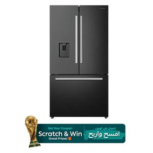  هايسنس ثلاجة ذات التصميم الفرنسي - 21 قدم - RF820N4WBU  - أسود 
