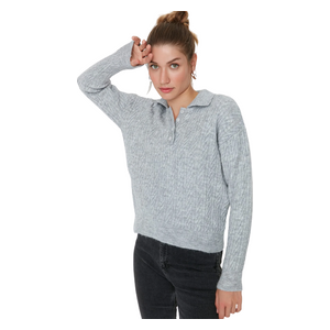 بلوزة نسائية واسعة ترينديول ميلا - رمادي