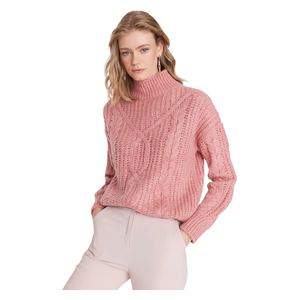 بلوزة نسائية قبة عالية ترينديول ميلا - وردي