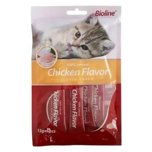  بيولاين وجبة خفيفة سائلة للقطط بنكهة الدجاج - 6 قطع 