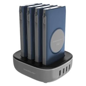 شاحن محمول لاسلكي 4 في 1 باورولوجي - PPBCHA1041-BU - 10000mah - ازرق