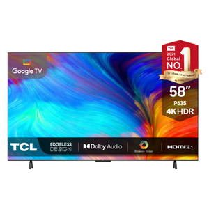  TCL 58-Inch P635 Series - Smart - 4K - LED - 60Hz - 2022 Model 
