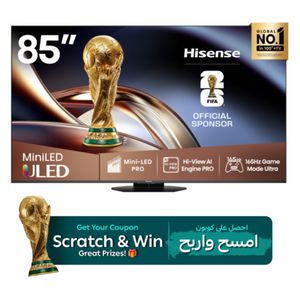 Hisense 85U8Q - 85 Inch - Mini LED - 4K - 165Hz - Smart TV - VIDDA - Black 