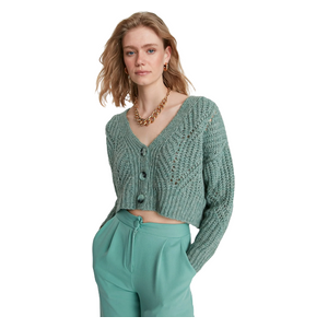 Trendyolmilla Women’s Button Detailed Knitwear Cardigan - Mint