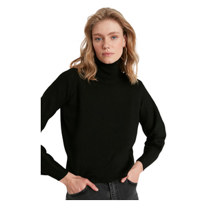 Trendyolmilla Women’s Basic Turtleneck Knitwear Sweater - Black