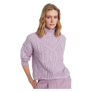 بلوزة نسائية قبة عالية ترينديول ميلا - بنفسجي