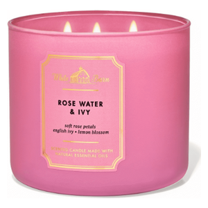  Bath & Body Works Rose Water & Ivy 3 Wick Scented Candle - 411 gm 