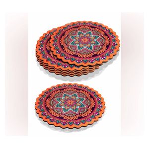  رقائق تحت صحون المائدة نوع أمريكان منقوش 