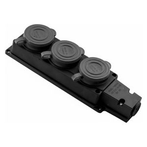  Mexan HV-4123 3-Way Industrial Grounded Extension Socket - Black 