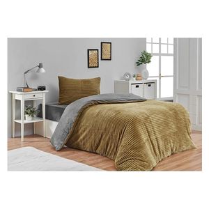  طقم غطاء لحاف مخملي 4 قطع - أخضر زيتي 