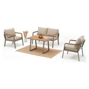  Erinoz Parma Sitting Set 2+1+1+1 Coffee Table - Sand-Beige 