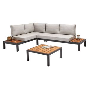  Erinoz Verona Corner Set + Coffee Table - Anthracite 