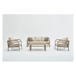  Erinoz Assento Sitting Set 3+1+1+1 Coffee Table - Beige 