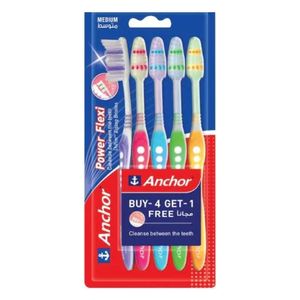  Anchor Power Flexi Toothbrush 4+1 - 5 Pieces 