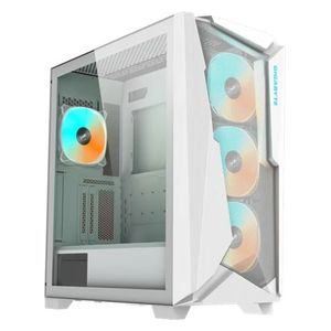  Gigabyte C301 Glass V2 Mid Tower PC Case - 4 Fans - White 