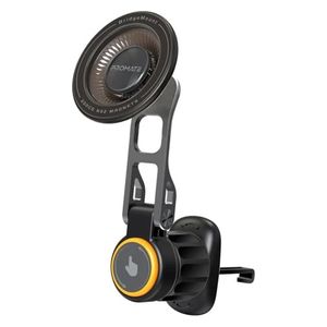 حامل هاتف مغناطيسي للسيارة من بروميت - BridgeMount - تثبيت آمن على فتحات التهوية - دوران 360 درجة - اسود