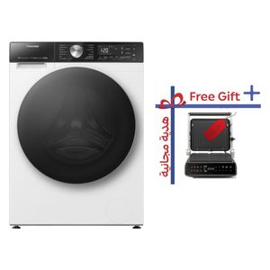 Hisense WD5S1245BW - 12 Kg/8 Kg - 1400 RPM - Front Loading Washing Machine & Dryer - White - Model 2026 + Hisense HCG2000D - Barbecue Grill - 2000 W - Black