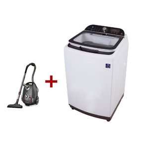 Alhafidh WMHA-1666WTL61 - 16Kg - Top Loading Washing Machine - White + Alhafidh VCHA-2200CB42 - 2200W - 4L - Bag Vacuum Cleaner - Black