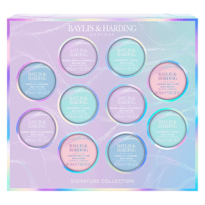  Baylis & Harding Jojoba, Vanilla & Almond Oil Body Scrub & Butter Gift Set 10 PCS 