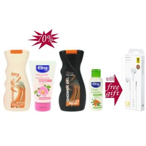  Elina-Med Skin Care Set with  Shampoo & Shower + Free Gift Headphone 