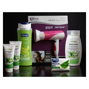  Elina med 5-piece skin and hair care set + free hair dryer gift 