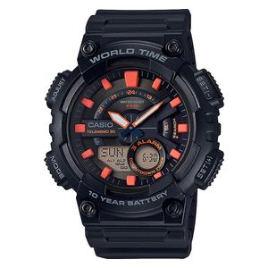  Casio Watch AEQ-110W-1A2VDF For Men - Analog Display, Resin Band - Black 