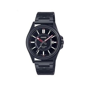  Casio Watch MTP-E700B-1EVDF For Men - Analog Display, Stainless Steel Band - Black 