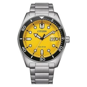  ساعة ستزن للرجال AW1760-81Z - عرض بعقارب, سوار من ستانلس ستيل - سلفر 