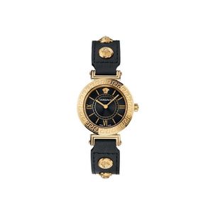 Versace Watch VEVG00420 For Women - Analog Display, Leather Band - Black 